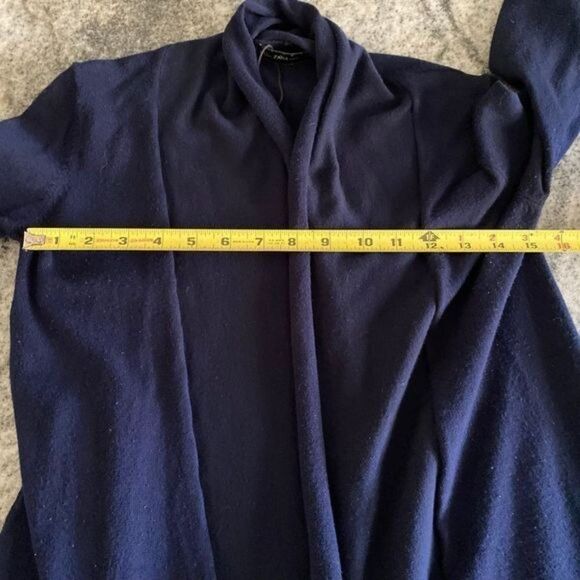 Zara Small Navy Cardigan Open Front Flyaway Sweater - Picture 7 of 9